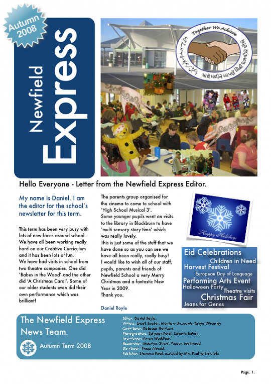 Newfield Newsletter Autumn 2008