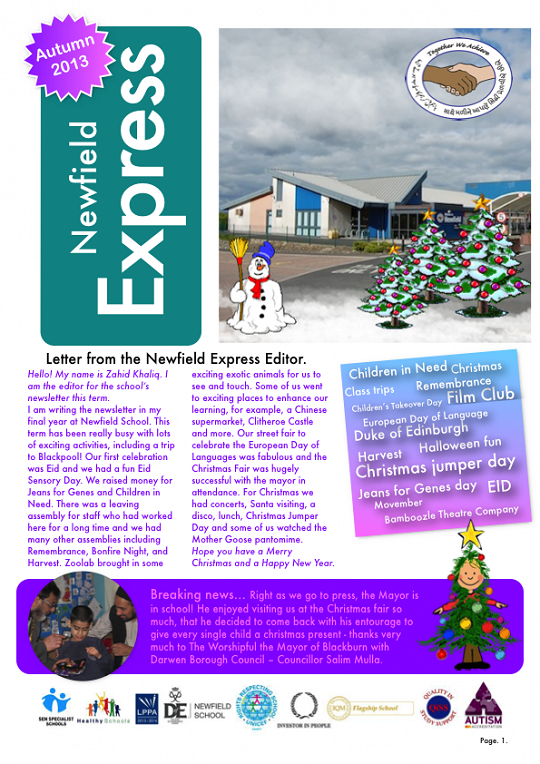 Newfield Newsletter Autumn 2013