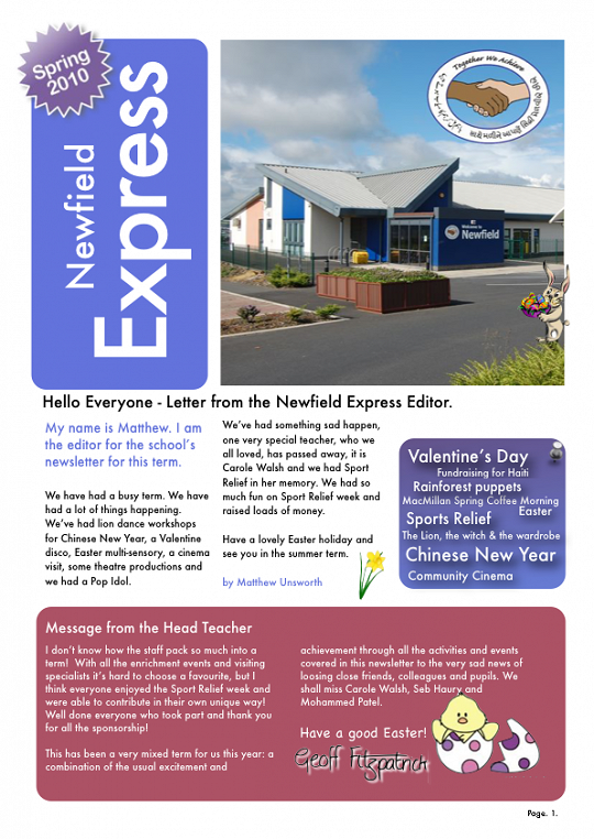 Newfield Newsletter Spring 2010