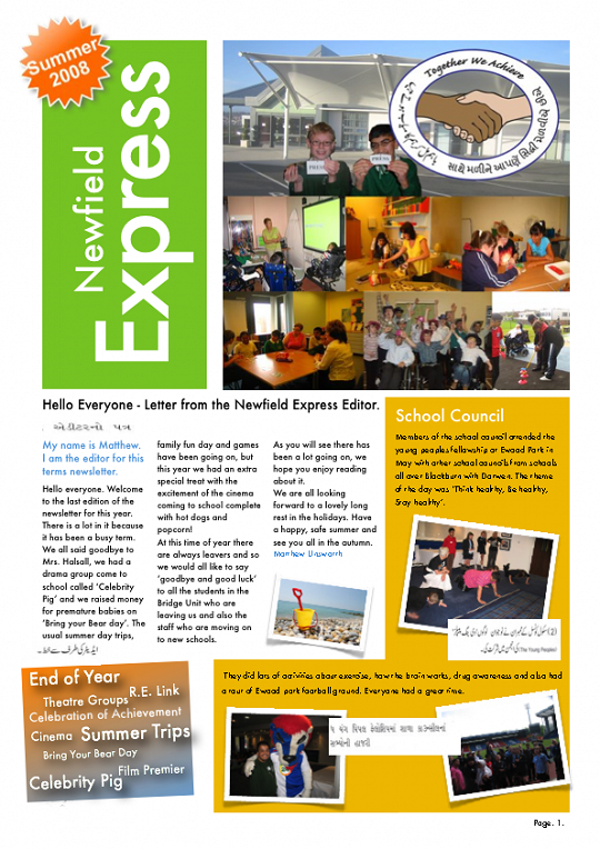 Newfield Newsletter Summer 2008