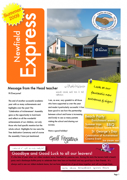 Newfield Newsletter Summer 2009