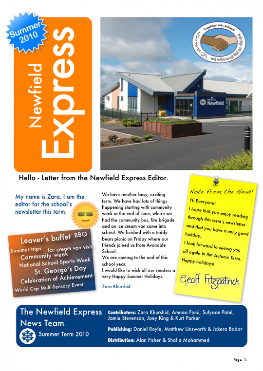 Newfield Newsletter Summer 2010